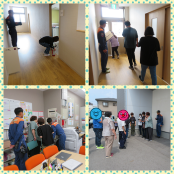 collage避難訓練スタンプあり